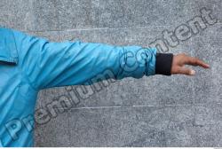 Arm Head Man Woman Casual Windbreaker Average Street photo references